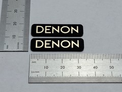 DENON Speaker Badge Logo 34mm Premium Gold Pair With Self Stick Adhesive