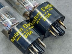 (2) Western Electric 375A Beam Power Tubes Matched Codes Exc Cond Tests NOS TV-7