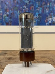 Amperex by GE EL34 6CA7 Tube XF4 DD Getter Brown Base Holland TV7 TESTED STRONG