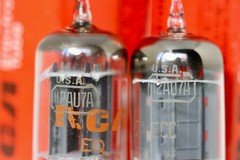 NOS RCA USA 12AU7A ECC82 MATCHED PAIR LONG-PLATE PLATINUM QUALITY TEST 2 TUBES
