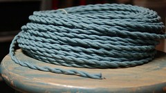 8′ Twisted Cloth Covered Wire & Plug, Vintage Light Rewire Kit, Lamp Cord, rayon