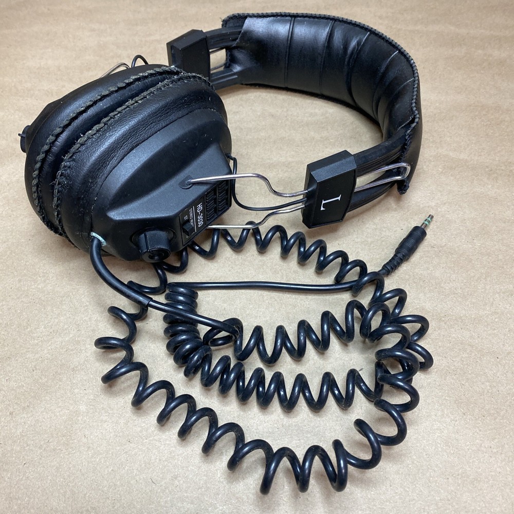 Vintage HD-3030 Stereo Mono Headphones Black Padded Volume Control, Tested!!