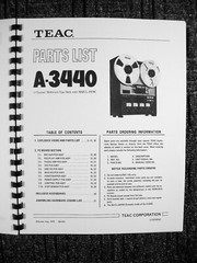 ONE NEW COPY TEAC A-3440 REEL TO REEL TAPE DECK RECORDER “SERVICE” MANUAL