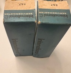 Matched Pair 2A7 Smoked Glass Brown Base NOS IEC Audio Tubes