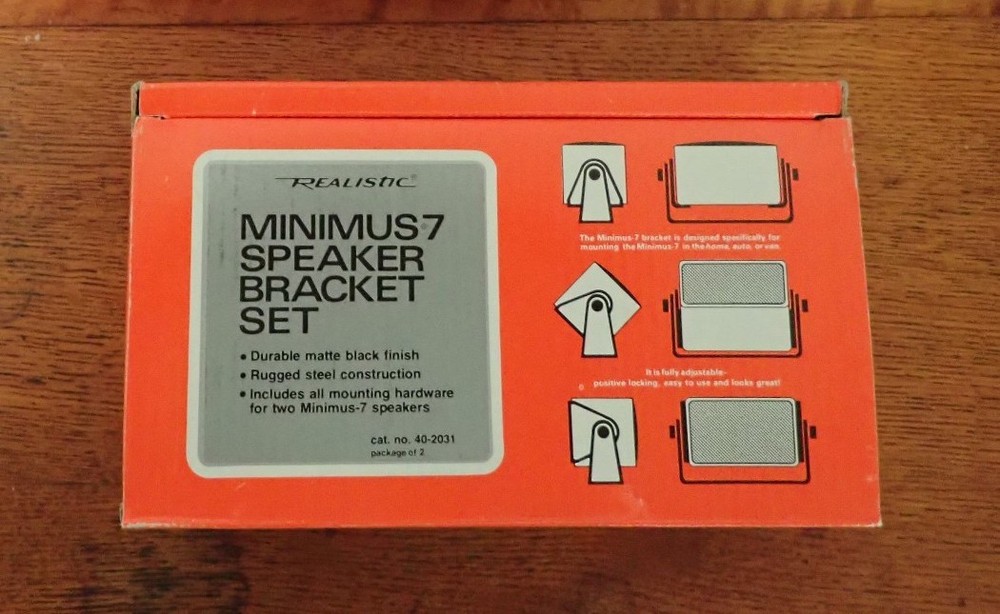 Vintage Realistic Minimus7 40-2031 Speaker Bracket Set Lot 2 in One Box