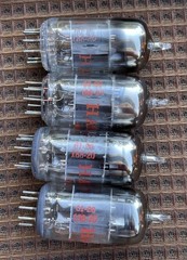 Quad Set (4) GE Hammond Short Grey Plate Top Halo 12AU7A 12AU7 Preamp Tubes