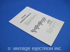 ROCKFORD FOSGATE RF2000 POWER AMPLIFIER OWNER’S MANUAL (Same As Hafler JF2000)