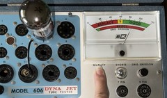 Sylvania Gray Plate 6L6GC Tube Labeled Fender O Getter Tests Strong on B&K 606