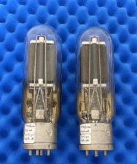TWO GE VT-4-C Tubes / Matched Within 1% Gm / Amplitrex Tested +100% / 211 / 1940
