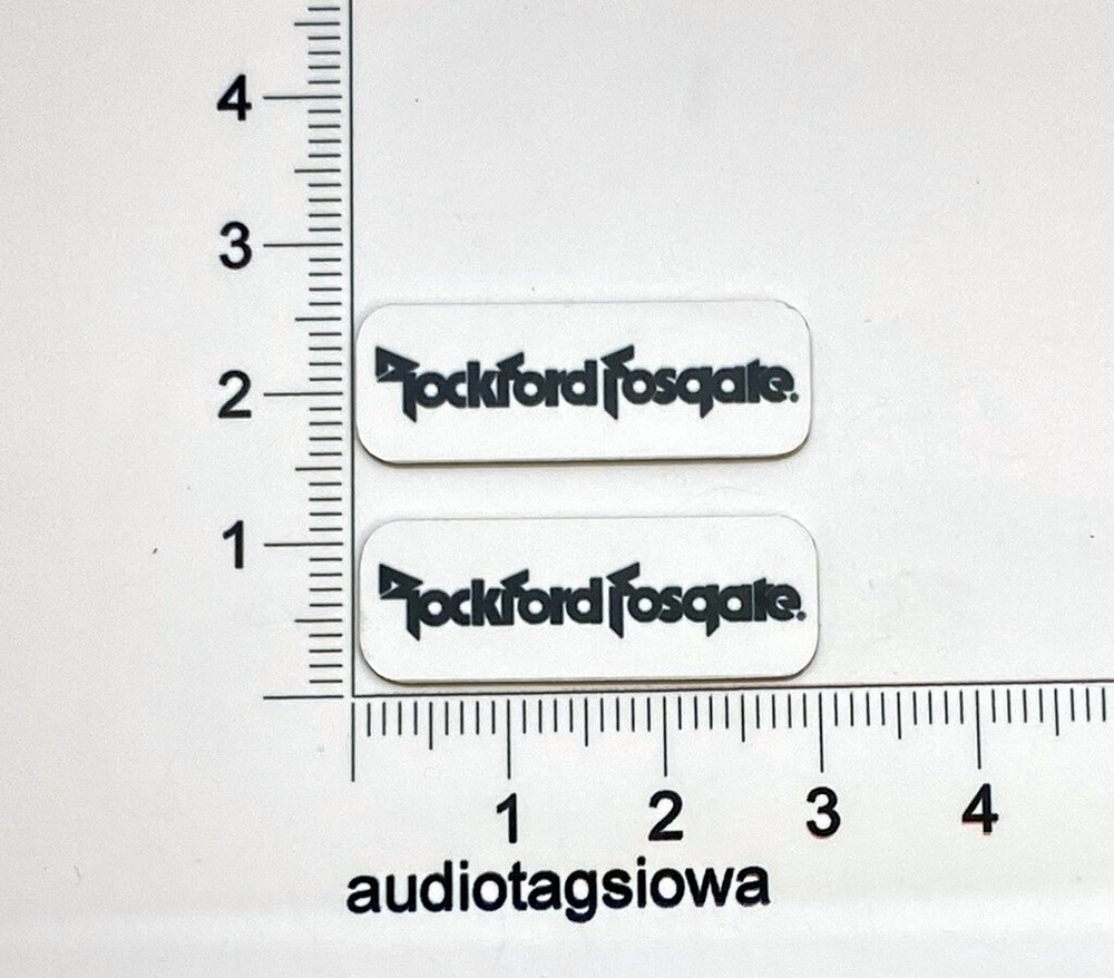 Rockford Fosgate Speaker Badge Logo Custom Made Aluminum Pair SMALL SIZE