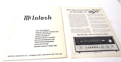 McIntosh Stereo Family of Fine Instruments Catalog 24 pages + MAC 1700 Brochure