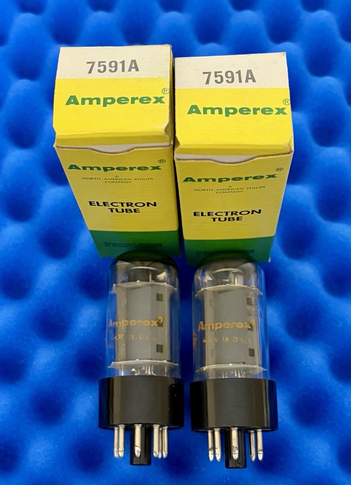 TWO Amperex 7591A Tubes / Amplitrex Tested STRONG 💪 +100% / Within 2% Gm Match