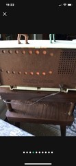 Vintage 1950s MCM Phillps Twin Speaker Radio White Lights Up and In Working Cond