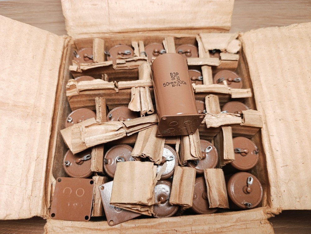 2pcs VZP ЭGC ЭGЦ 50uF 300V PAPER OIL Capacitors USSR NOS NEW PIO Soviet Radio