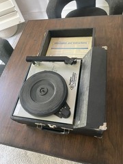 Hamilton Model Portable Record Player Vintage Tested And Working