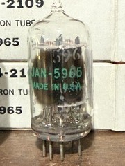 Matched NOS Pair GE JAN 5965 Clear Top Military Spec Vacuum Tubes TV7 Tested NEW