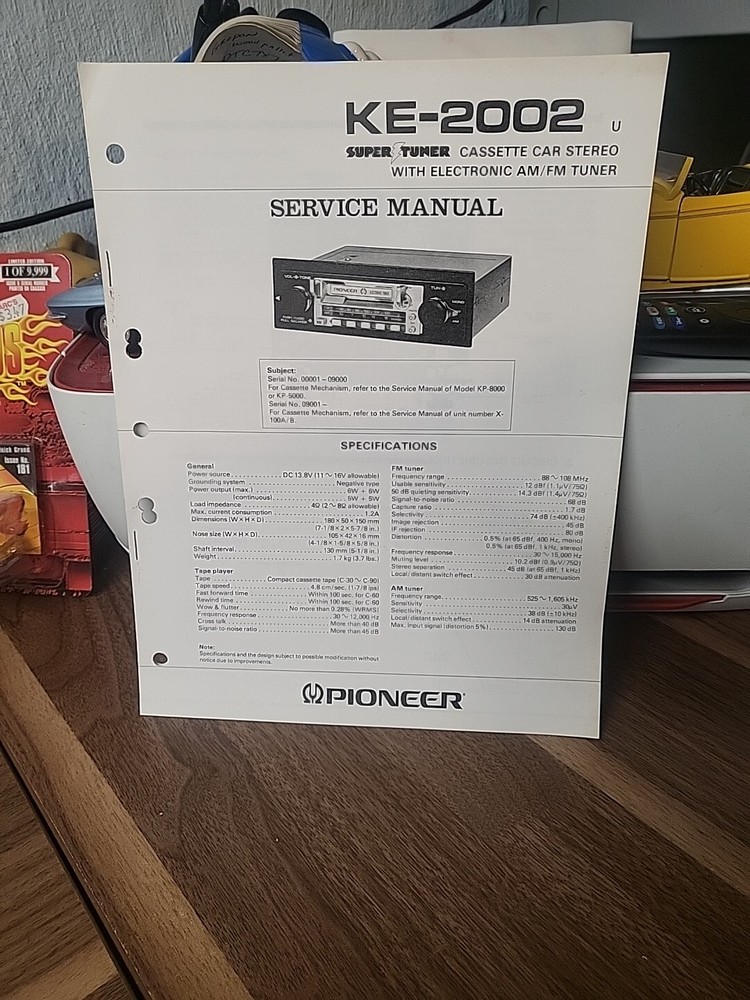 Pioneer Service Manual KE-2002 U – Car Electronic Tuner Radio Stereo Cassette