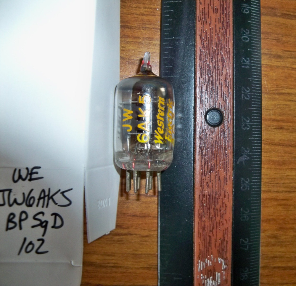 Strong Western Electric Black Plate D Getter 403A / JW6AK5 Tube – 102