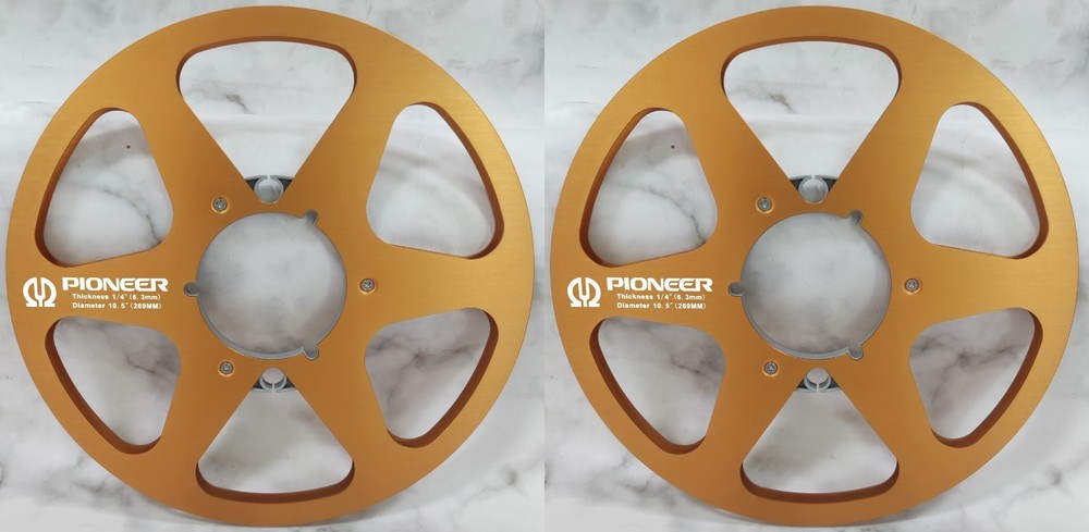 One Pair 10.5” gold Pioneer Tape reel High Quality Aluminum Take Up Reel