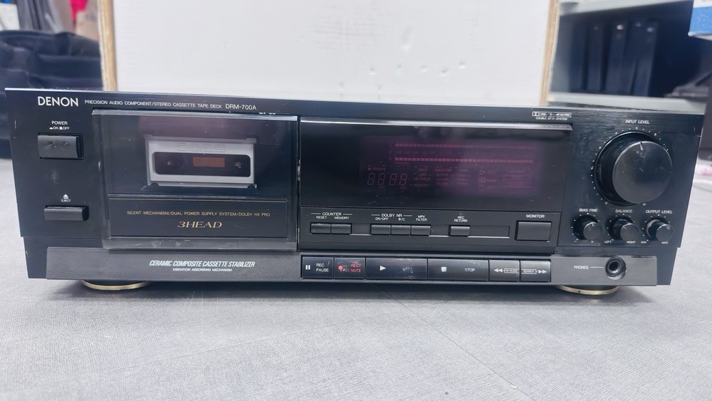 Denon DRM-700A 3 Head Stereo Cassette Deck – HX Pro and Dolby B/C – Needs Belts