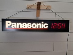 Vintage Panasonic Illuminated Store Display Clock Sign LED Digital Wall Hanging
