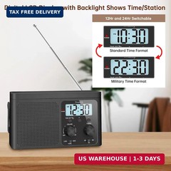 AM FM Radio Portable – Shortwave Radio Battery Powered or Plug in Wall