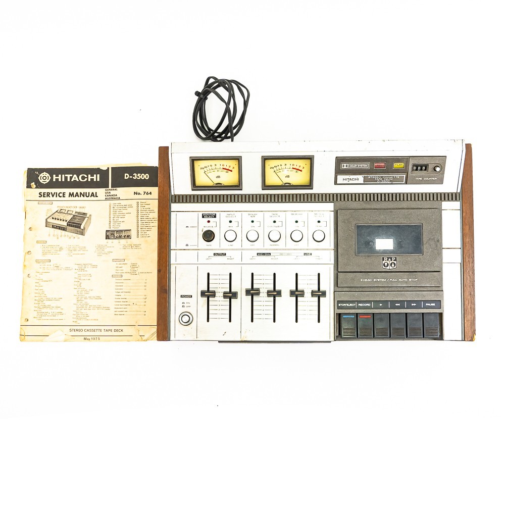 Hitachi D-3500 Stereo Cassette Deck — Sold As-Is (Rewind Not Working)