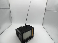 Vintage 1989 Rhapsody Portable Black & White TV w/AC Adaptor Antenna Tested Used