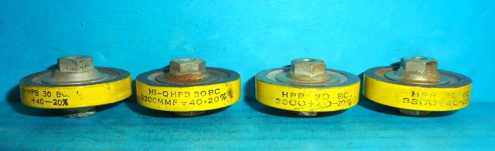 Lot Hi-Q HPB-30BC Doorknob Capacitors 3300pf@3.5kV 4 Pcs.