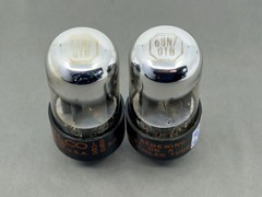 Matched Pair Sylvania Philco 6SN7GTB Black Plates Chrome Domes Tests NOS