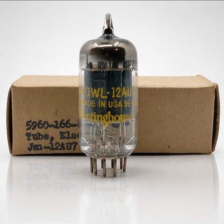 JAN CWL-12AU7 Westinghouse 337 1959 Long Black Plate D-Getter Low Noise Tested