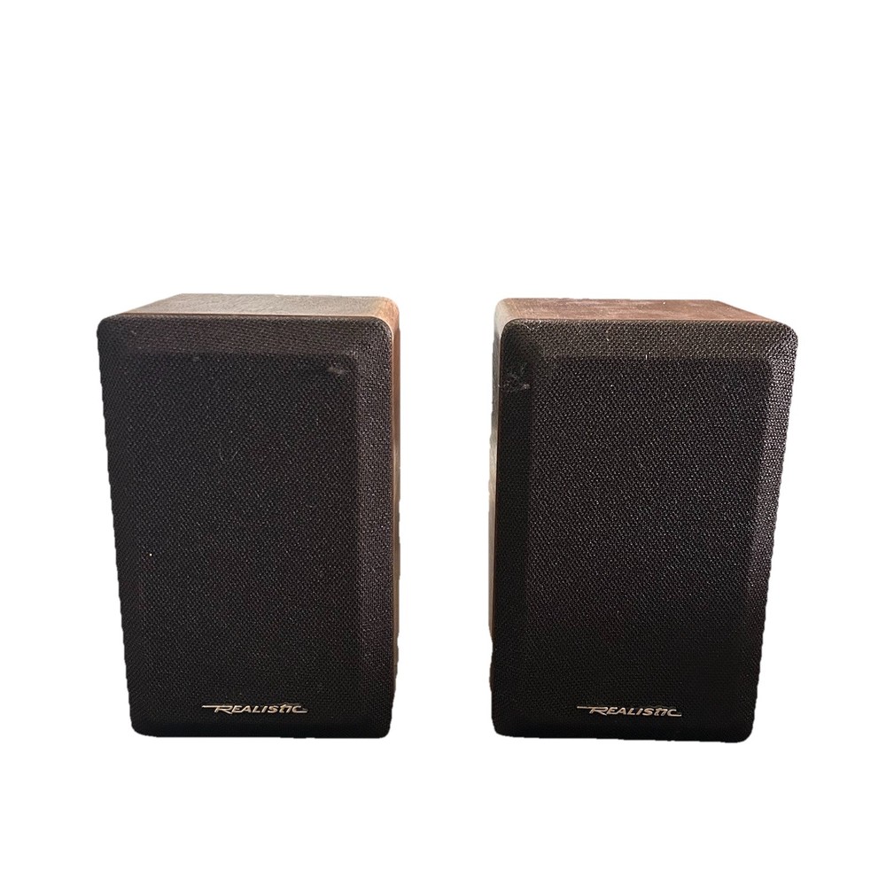 Vintage Realistic Minimus 7W Speakers Cat No 40-2039B Walnut Wood 8 Ohms 40W Max