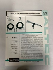 Original Vtg Altec 655AL 655AH Omnidirectional Microphone System Spec Sheet (A3)