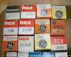 61 Vacuum Tubes, GE, RCA, Sylvania.