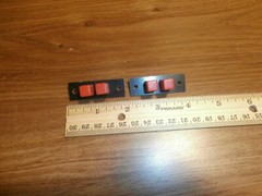 2X VINTAGE HH SMITH SPEAKER PUSH SPRING TERMINAL STRIP,RED,NOS