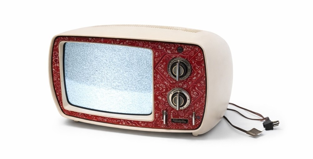 Vintage Philco Television – Rare Red Paisley Design – Fully Functional