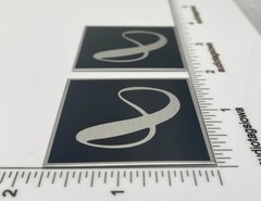 Infinity Quantum Junior Jr Speaker Badge Logo Custom Made Aluminum Pair
