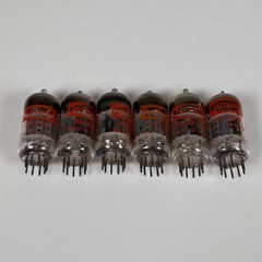 (Set of 6) Vintage Raytheon JAN-CRP 5814A 12AU7 Mil-Spec Tubes Black Plates
