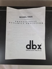 ORIGINAL – Dbx Model 166A Professional Dynamics Processor Owners Manual