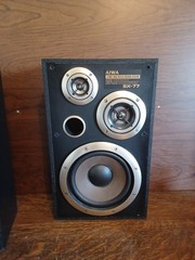 Vtg Pair Of Aiwa SX-77 Three Way Reflex Speakers. Sound Great In Good Shape.