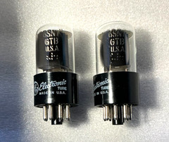 NOS Pair GE 6SN7 GTB CHROME SIDED