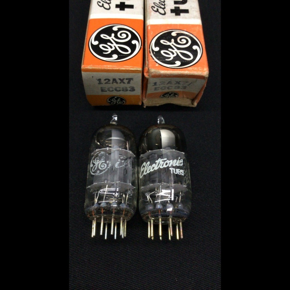 MATCHED NOS PAIR GE 12AX7 ECC83 Fat Plate VINTAGE Audio VACUUM TUBES 8.9843
