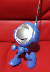 Retro BLUE Spaceman Headphones Scan Radio Vintage N.I.B. Bendable With Antenna