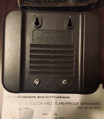 Radio Shack, Realistic, Indoor/Outdoor Speaker, 40-1227A.