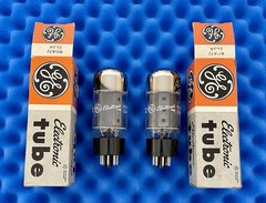 TWO GE 6CA7 EL34 Tubes /Amplitrex 👍/ STRONG PLATE CURRENTS / OO Disc Getter ’83