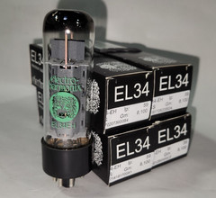 NEW – EL34 / 6CA7 vacuum tubes, Electro Harmonix, MATCHED QUAD (4)