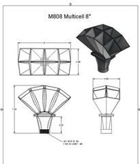 7.6″ Multicell 8 Horn (PAIR) – 1.000Hz 10db – For 1″ Drivers 1.3/8, JBL & Altec