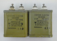 Pair Western Electric GA-52886 Sprague Vitamin Q Capacitors .5uF 750VDC Tested