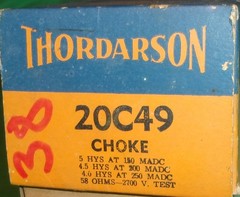 (2) NOS THORDARSON Choke 20C49 (58 ohms, 2700V Test, 5 Hy) Audio/Amp/Hi Fi Radio