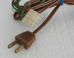 Garrard 42M Turntable Part : AC Power Cord Cable with Ground Cable